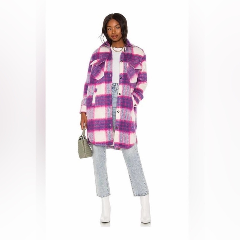 BLANK plaid long coat size small worn once
